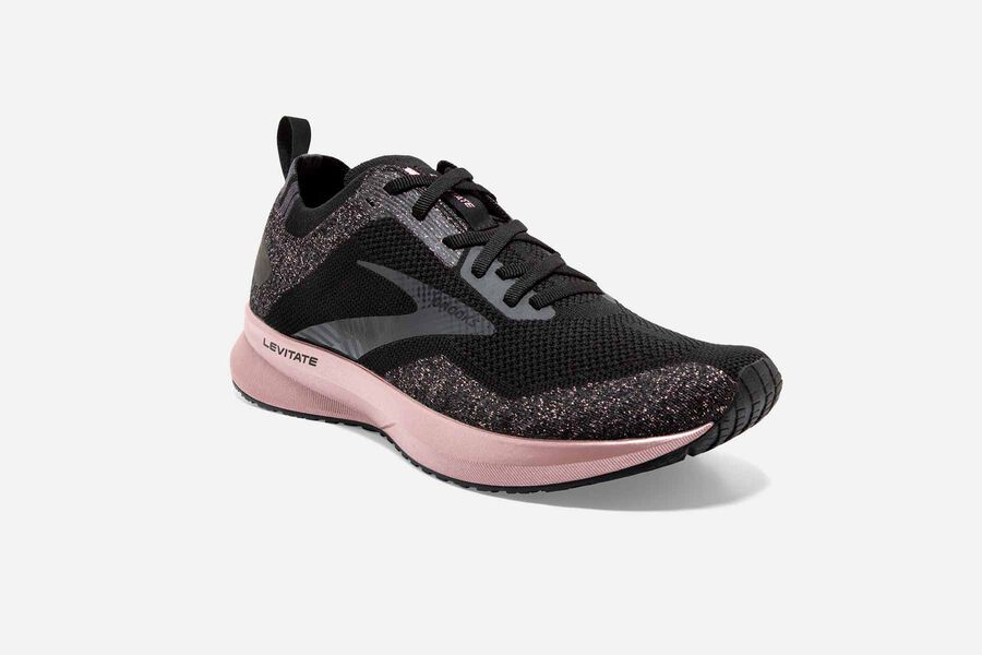 Brooks Levitate 4 Road Running Shoes Womens - Black/Pink - IXMFP-2307